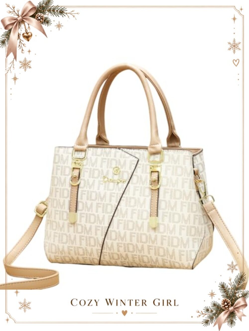 PU Leather Bucket Bag Shoulder Crossbody Handbag Detachable Strap